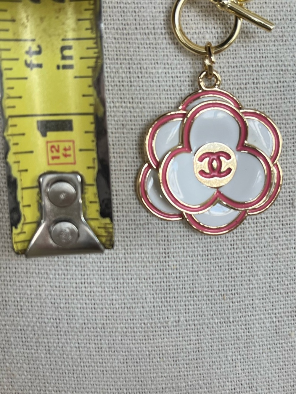 Upcycled Authentic Stamped Chanel Camellia Pendant on 14K Gold Plated Necklace - Picture 5 of 7